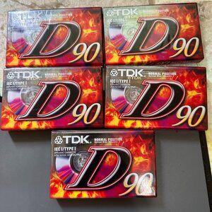 Lot of 6 TDK D 90 Normal Position IEC I Type I Blank Audio Cassette Tape Sealed